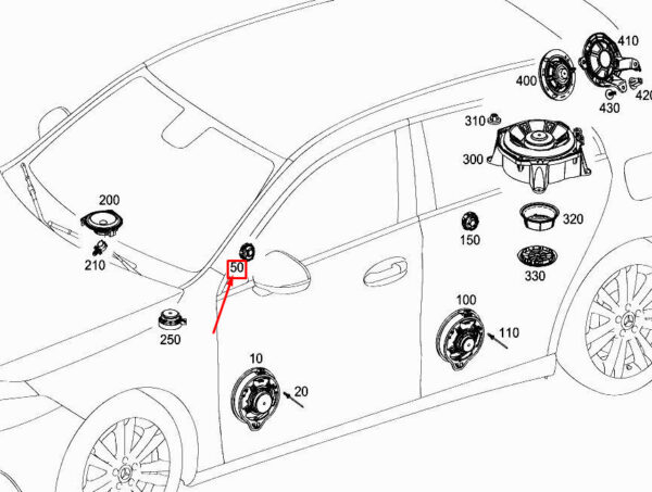 A2478201600 - MERCEDES-BENZ A W177 A-Pillar Speaker A2478201600 ORIGINAL