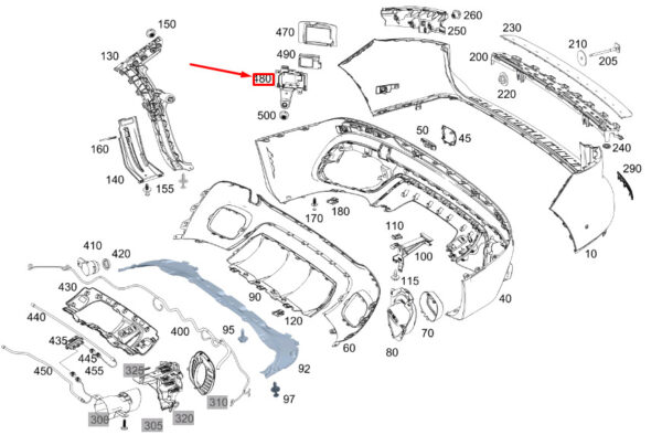 A2478212400 - MERCEDES-BENZ GLB X247 Rear Right Radar Sensor Bracket A2478212400 ORIGINAL