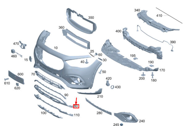A2478805901 - MERCEDES-BENZ GLA H247 Front Bumper Lower Outer Cover A2478805901 ORIGINAL