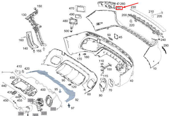 A2478852100 - MERCEDES-BENZ GLB X247 Rear Left Bumper Basic Carrier A2478852100 ORIGINAL