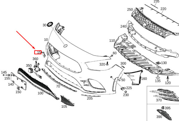 A2478853701 - MERCEDES-BENZ B W247 Front Bumper Tow Eye Cover A24788537019191 ORIGINAL