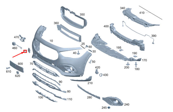 A2478857504 - MERCEDES-BENZ GLA H247 Front Bumper Tow Eye Cover A24788575049999 ORIGINAL