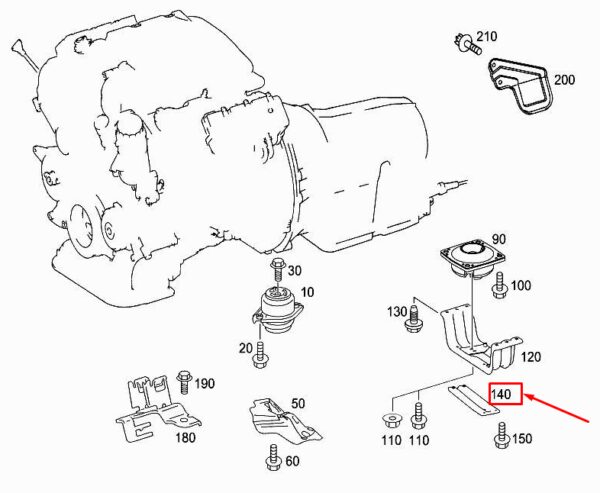 A2512420132 - MERCEDES-BENZ R W251 Rear Transmission Support A2512420132 ORIGINAL