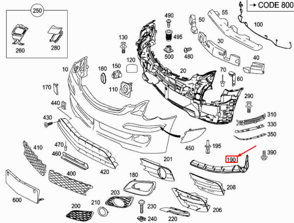 A2518851216 - MERCEDES-BENZ R W251 Front RH Bumper Cover Reinforcement A2518851216 ORIGINAL
