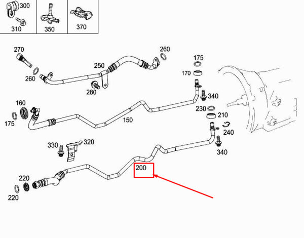 A2532700100 - MERCEDES-BENZ GLC X253 Engine Oil Return Line A2532700100 ORIGINAL