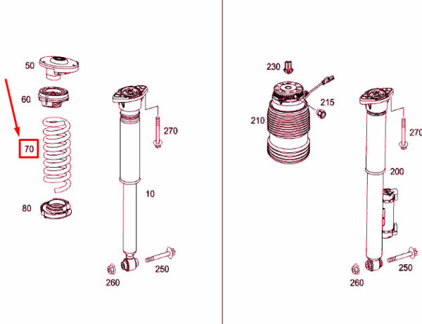 A2533240904 - MERCEDES-BENZ GLC C253 Rear Helical Spring A2533240904 ORIGINAL