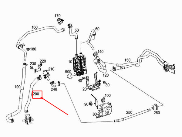 A2535060035 - MERCEDES-BENZ GLC X253 Engine Hot Water Hose A2535060035 ORIGINAL