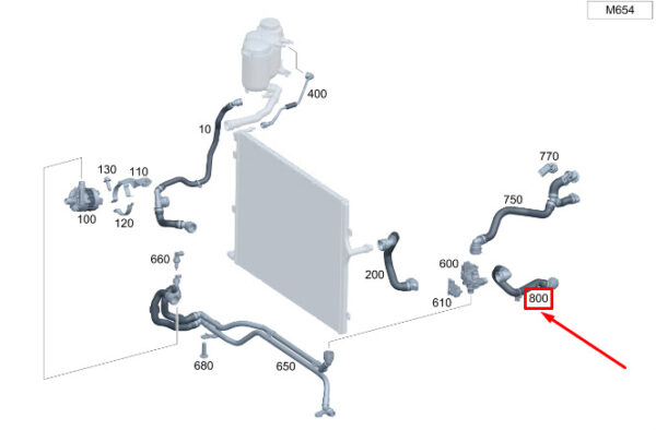 A2545012000 - MERCEDES-BENZ GLC X254 Engine Coolant Hose A2545012000 ORIGINAL