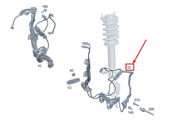 A2545406415 - MERCEDES-BENZ GLC X254 Front Right ABS Wiring Harness A2545406415 ORIGINAL