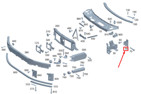 A2546203801 - MERCEDES-BENZ GLC X254 Front Bumper Mounting Rail A2546203801 ORIGINAL