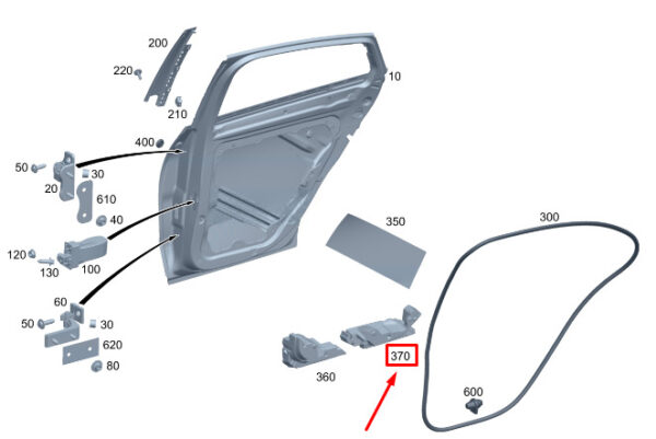 A2547356100 - MERCEDES-BENZ GLC X254 Rear Left Door Impact Absorber A2547356100 ORIGINAL