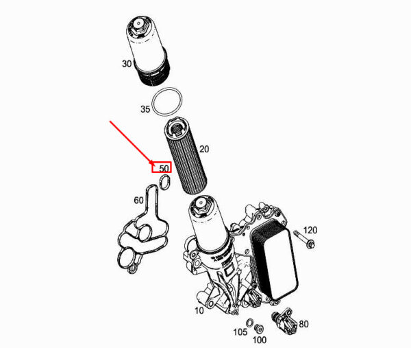A2561840180 - MERCEDES-BENZ CLS C257 Engine Oil Filter Molded Seal A2561840180 ORIGINAL