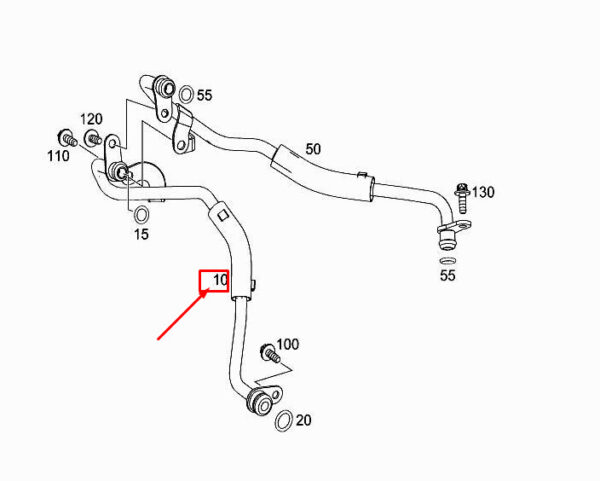 A2562030002 - MERCEDES-BENZ CLS C257 Turbocharger Water Line A2562030002 ORIGINAL
