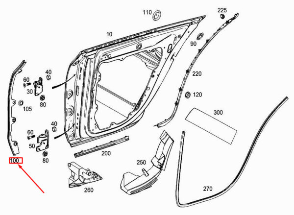 A2577301101 - MERCEDES-BENZ CLS C257 Rear Left Door Sealing A2577301101 ORIGINAL