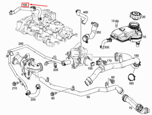 A2602031200 - MERCEDES-BENZ A W177 Engine Coolant Hose A2602031200 ORIGINAL