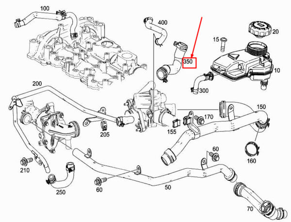 A2602031700 - MERCEDES-BENZ A W177 Engine Coolant Hose A2602031700 ORIGINAL
