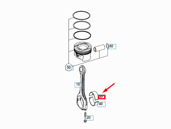 A264038010054 - NEW MERCEDES-BENZ E W213 CONNECTING ROD BEARING A264038010054 ORIGINAL