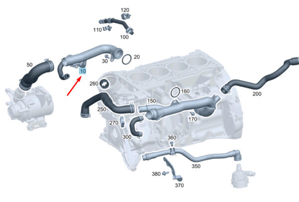 A2642000800 - MERCEDES-BENZ CLS C257 Coolant Line A2642000800 ORIGINAL
