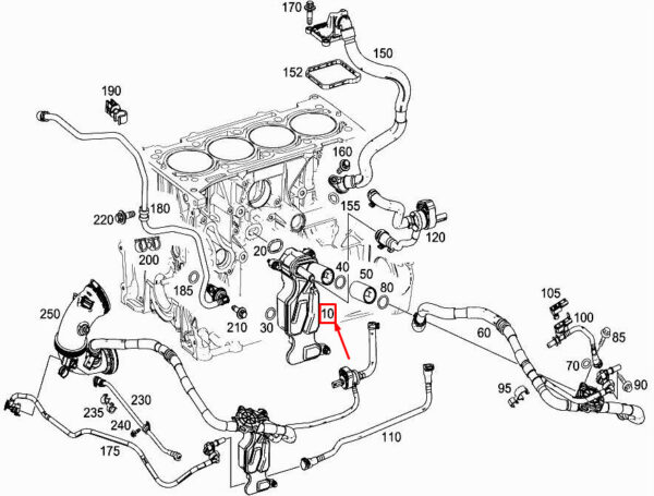 A2700105401 - MERCEDES-BENZ E Coupe C238 Engine Oil Separator A2700105401 ORIGINAL