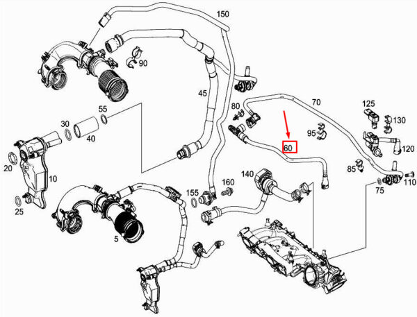 A2700183700 - MERCEDES-BENZ CLA Coupe C117 Engine Purge Line A2700183700 ORIGINAL