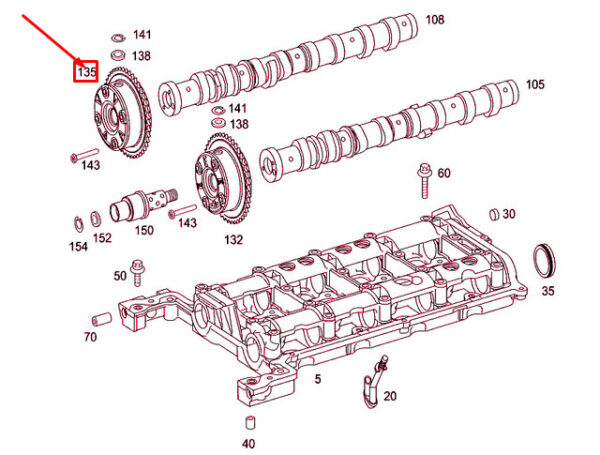 A2710500900 - NEW MERCEDES-BENZ SLK R171 EXHAUST CAMSHAFT POSITIONER A2710500900 ORIGINAL