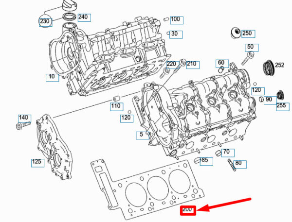 A2720161420 - NEW MERCEDES-BENZ C W204 RIGHT CYLINDER HEAD GASKET A2720161420 ORIGINAL