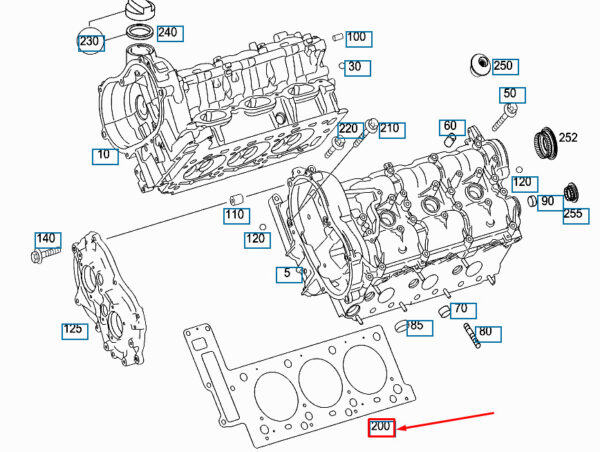 A2720161520 - NEW MERCEDES-BENZ E W211 LEFT CYLINDER HEAD GASKET A2720161520 ORIGINAL