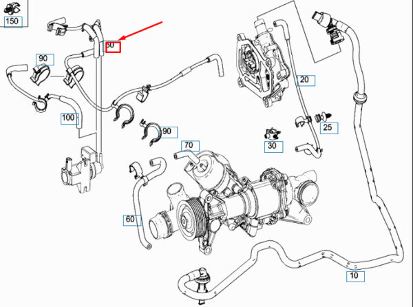 A2740702332 - MERCEDES-BENZ GLC C253 Vacuum Line A2740702332 ORIGINAL