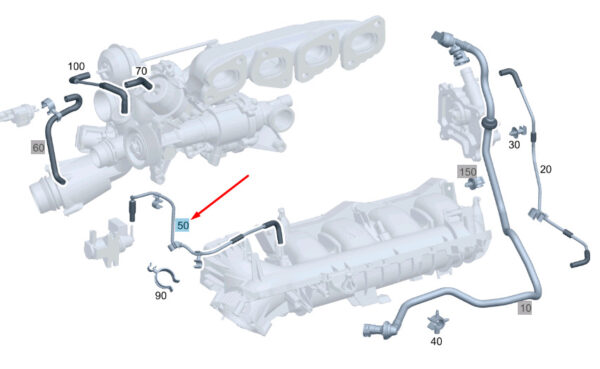 A2740703732 - MERCEDES-BENZ C W204 Vacuum Line A2740703732 ORIGINAL