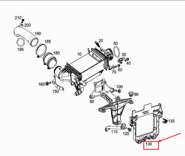 A2741413340 - MERCEDES-BENZ E Coupe C238 Engine Control Module Bracket A2741413340 ORIGINAL
