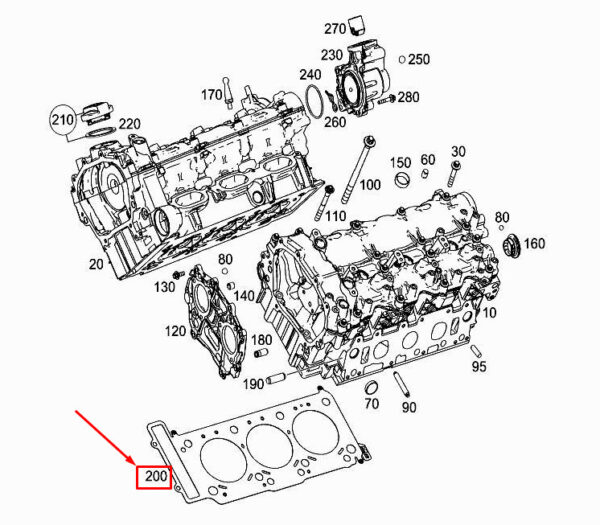 A2760160200 - NEW MERCEDES-BENZ C COUPE C205 ENGINE CYLINDER HEAD GASKET A2760160200 ORIGINAL