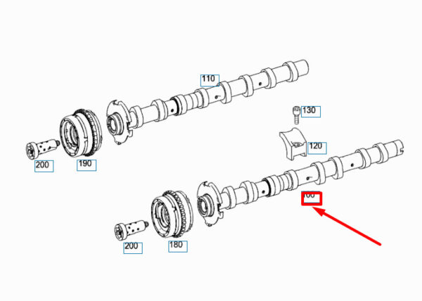 A2760505701 - NEW MERCEDES-BENZ ML W166 LEFT SIDE INLET CAMSHAFT A2760505701 ORIGINAL