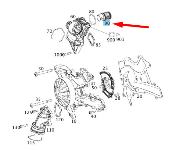 A2762030002 - MERCEDES-BENZ ML W166 Water Pump Coolant Pipe A2762030002 ORIGINAL