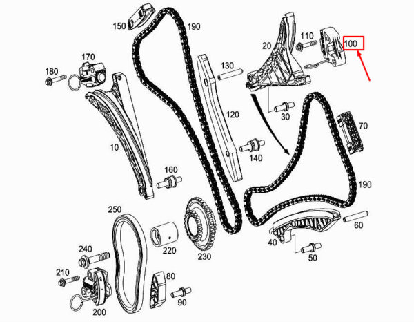 A2780501500 - MERCEDES-BENZ SLK R172 Engine Chain Tensioner A2780501500 ORIGINAL