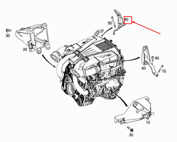A2782232241 - MERCEDES-BENZ S W222 Right Cylinder Head Lifting Eye A2782232241 ORIGINAL