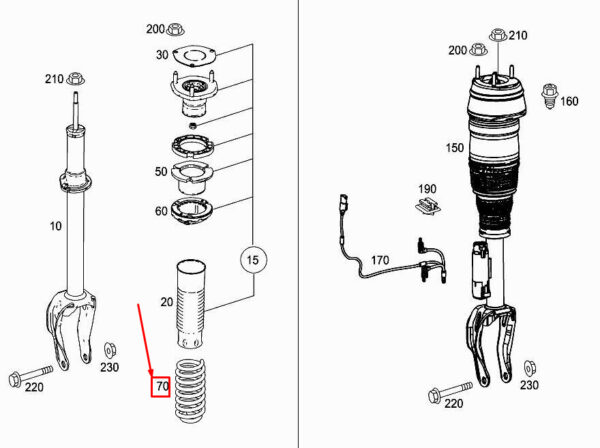 A2923210304 - MERCEDES-BENZ GLE Coupe C292 Front Coil Spring A2923210304 ORIGINAL