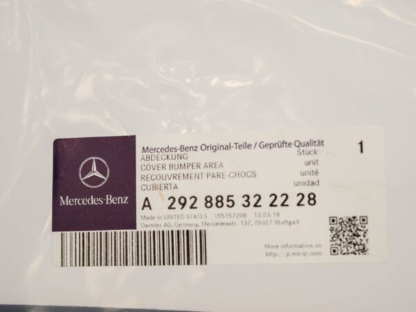 A292885322228 - NEW MB GLE C292 AMG FRONT BUMPER LEFT LOWER GRILLE A292885322228 ORIGINAL
