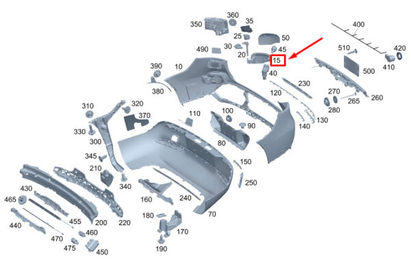 A2937570300 - MERCEDES-BENZ EQC Rear Right Hinge Bracket Cap A2937570300 ORIGINAL