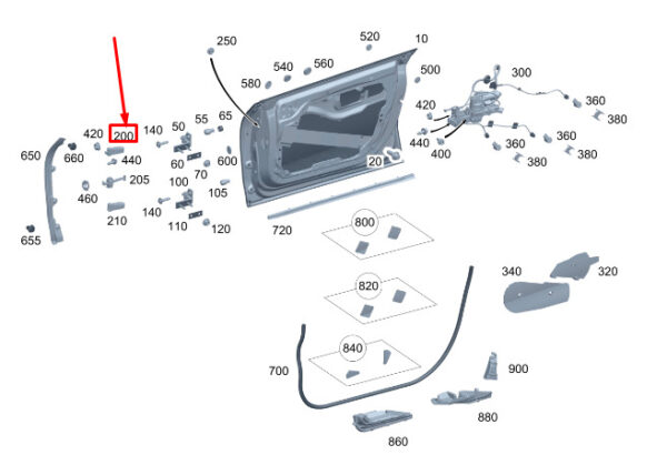 A2977202100 - MERCEDES-BENZ EQS V297 Front Door Holder A2977202100 ORIGINAL