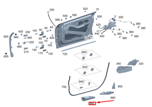 A2977227500 - MERCEDES-BENZ EQS V297 Front Left Door Bracing A2977227500 ORIGINAL