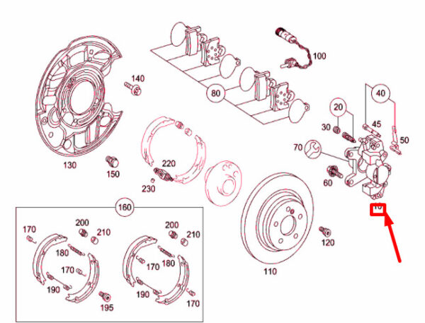 A3420308326 - NEW MERCEDES-BENZ SLK R171 AMG REAR RIGHT BRAKE CALIPER A003420308326 ORIGINAL