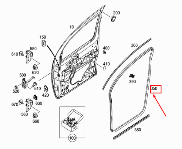A4157210080 - MERCEDES-BENZ CITAN W415 Front Left Door Seal Rubber A4157210080 ORIGINAL