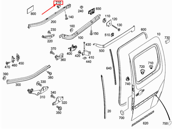 A4157430529 - MERCEDES-BENZ CITAN W415 Top Left Sliding Door Check A4157430529 ORIGINAL