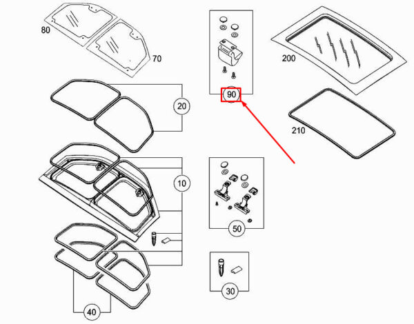 A4157830160 - MERCEDES-BENZ CITAN W415 Right Roof Handle Recess A4157830160 ORIGINAL