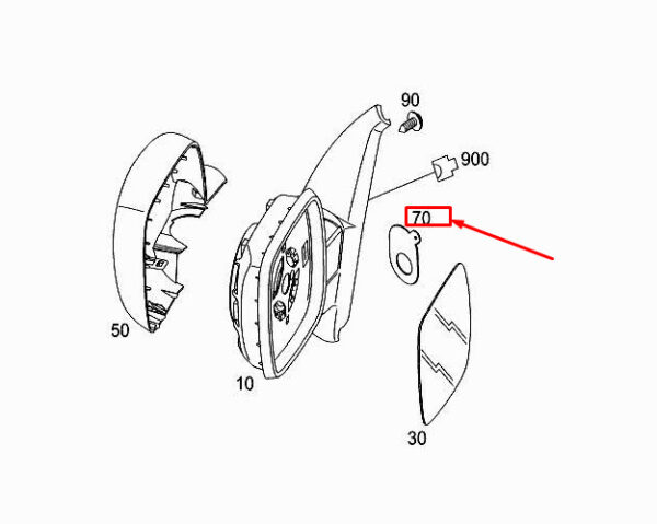 A4158110098 - MERCEDES-BENZ CITAN W415 Front Left Mirror Sealing A4158110098 ORIGINAL