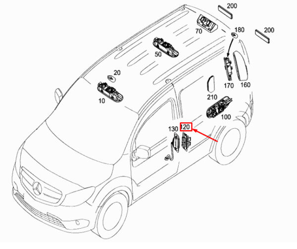 A4158201310 - MERCEDES-BENZ CITAN W415 Front Door Contact Switch A4158201310 ORIGINAL