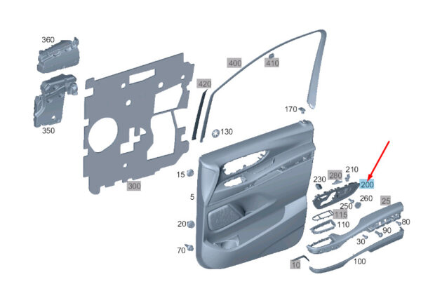 A44776069009051 - MERCEDES-BENZ VITO W447 Right Front Opening Handle A44776069009051 ORIGINAL