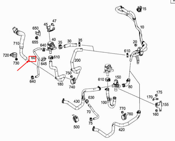 A4478322323 - NEW MERCEDES-BENZ VITO W447 WASHER WATER HEATING HOSE A4478322323 ORIGINAL