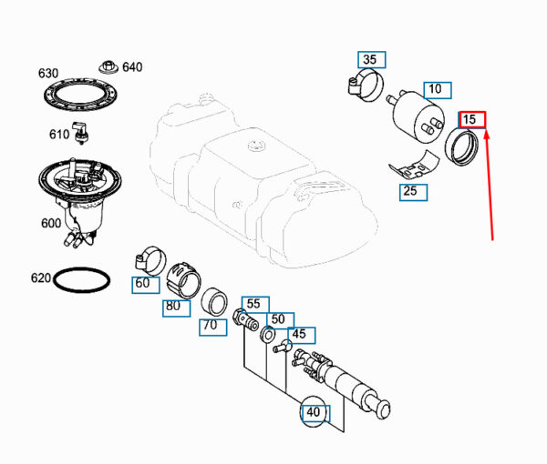 A6030980365 - MERCEDES-BENZ G W463 Fuel Filter Sealing Ring A6030980365 ORIGINAL