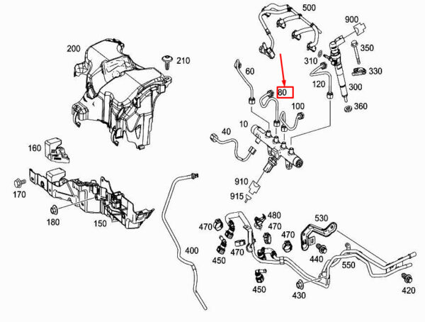 A6070700733 - MERCEDES-BENZ CITAN W415 Fuel Pressure Line A6070700733 ORIGINAL